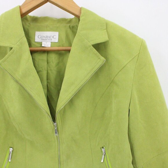 Vintage Conrad C Collection Jacket Womens Green Full Zip Lined Polyester Size 12 - Picture 2 of 10